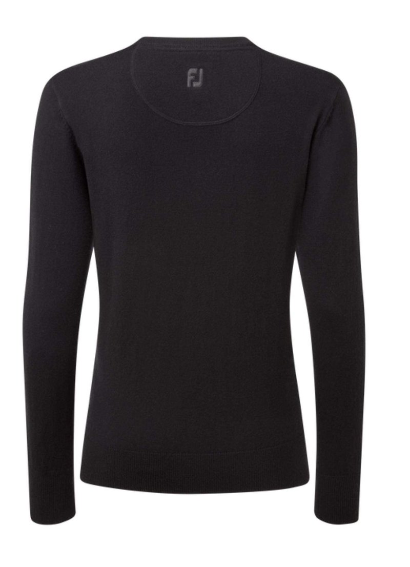 FootJoy Wool Blend V-Neck sudadera de mujer, negra