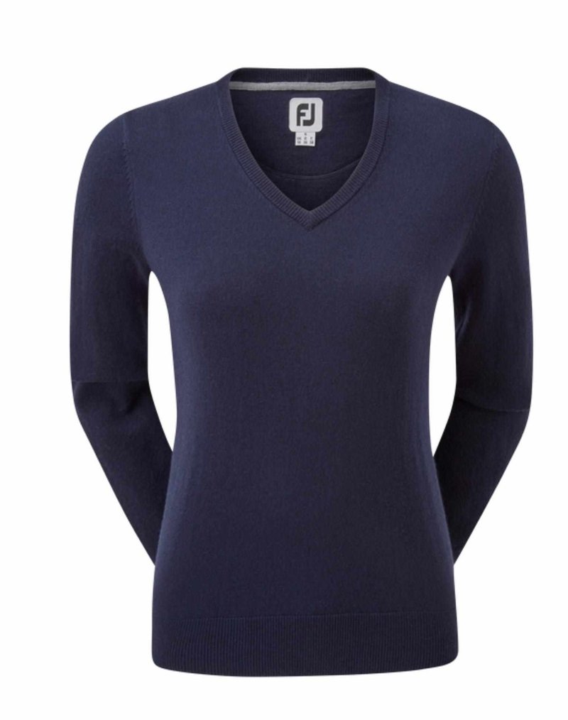 FootJoy Wool Blend V-Neck suéter de mujer, navy