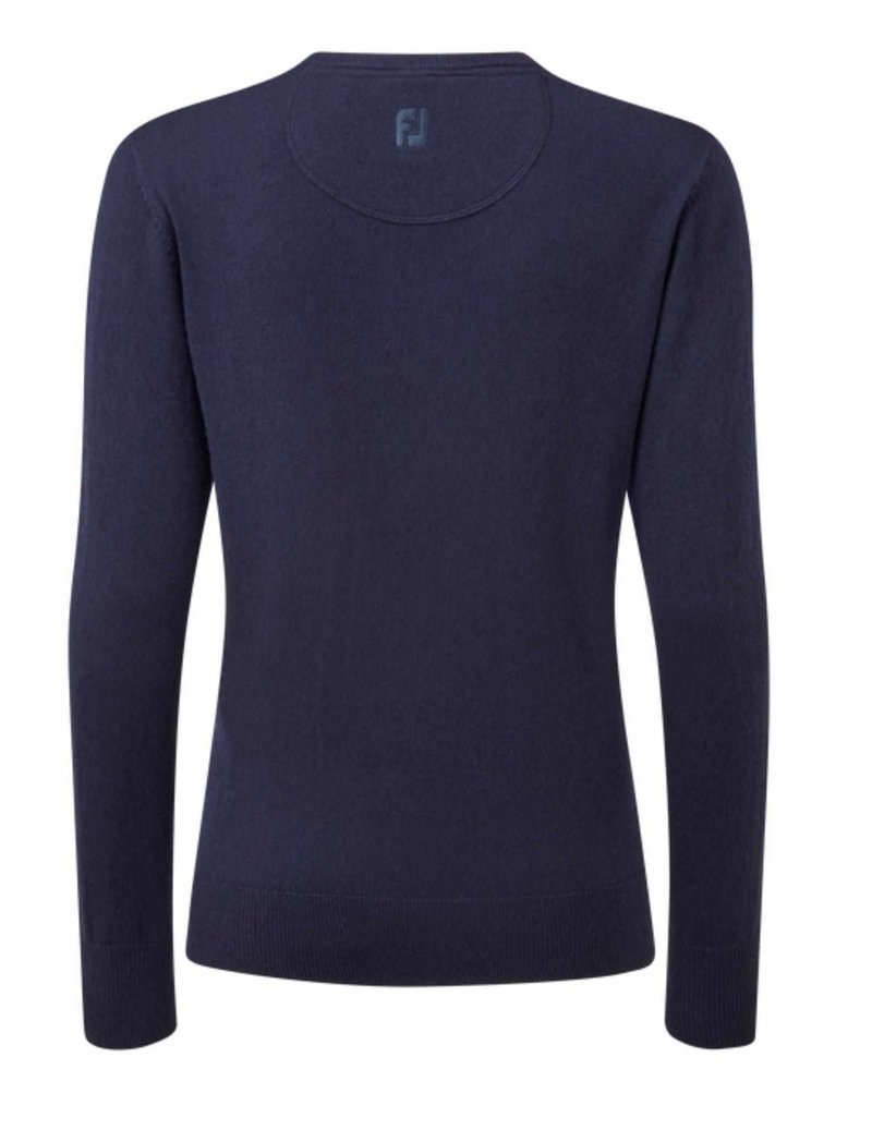 FootJoy Wool Blend V-Neck suéter de mujer, navy