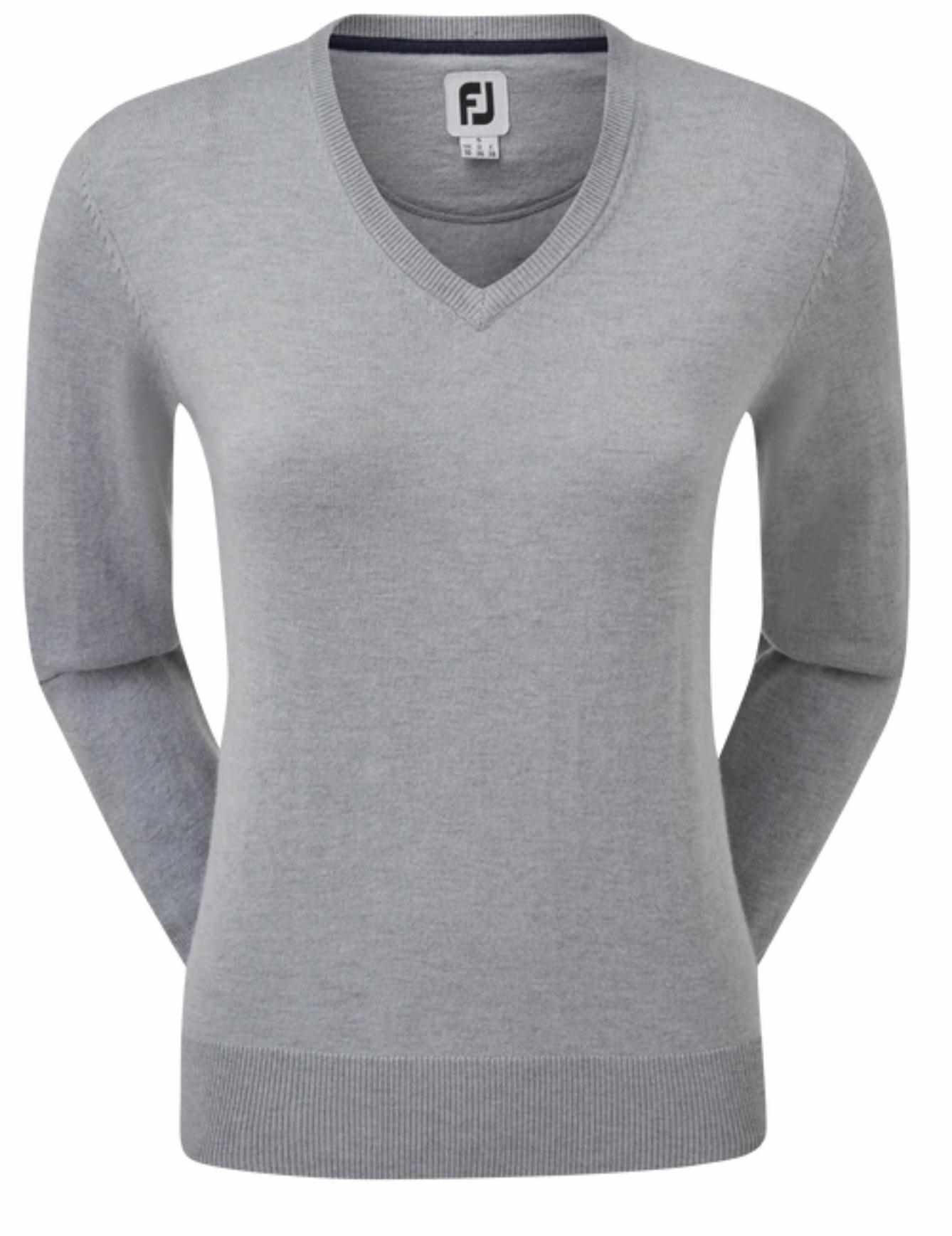 FootJoy Wool Blend V-Neck jersey de mujer, gris