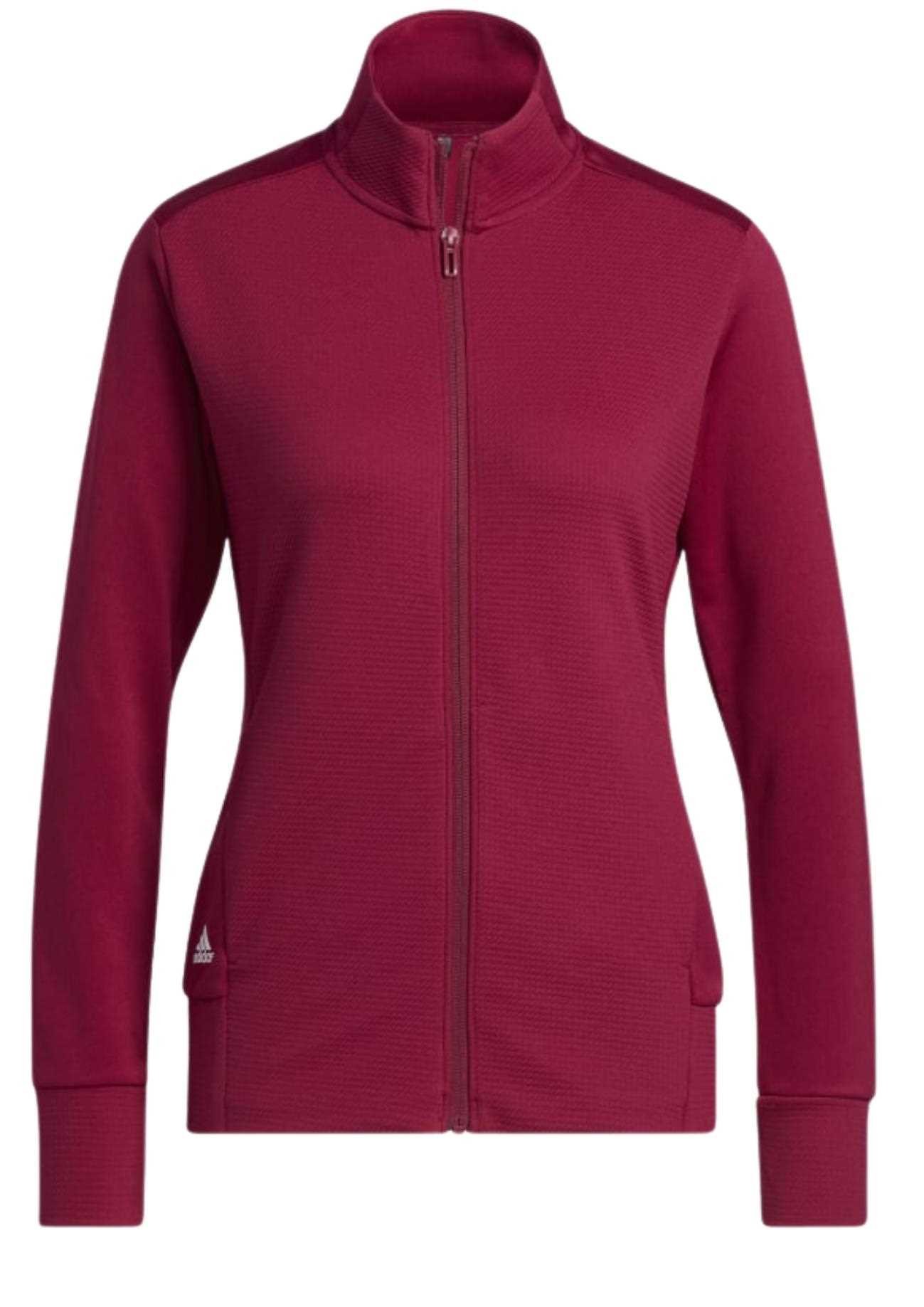 Adidas Textured Full-Zip sudadera de mujer, legacy burgundy