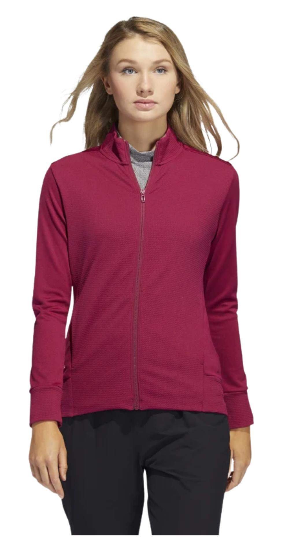 Adidas Textured Full-Zip sudadera de mujer, legacy burgundy