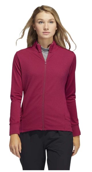 Adidas Textured Full-Zip sudadera de mujer, legacy burgundy