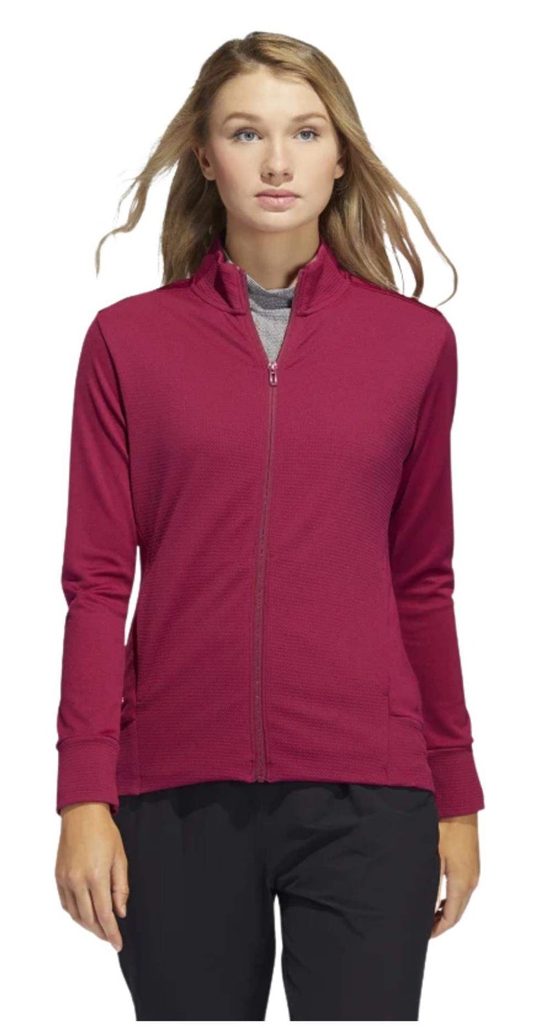 Adidas Textured Full-Zip sudadera de mujer, legacy burgundy