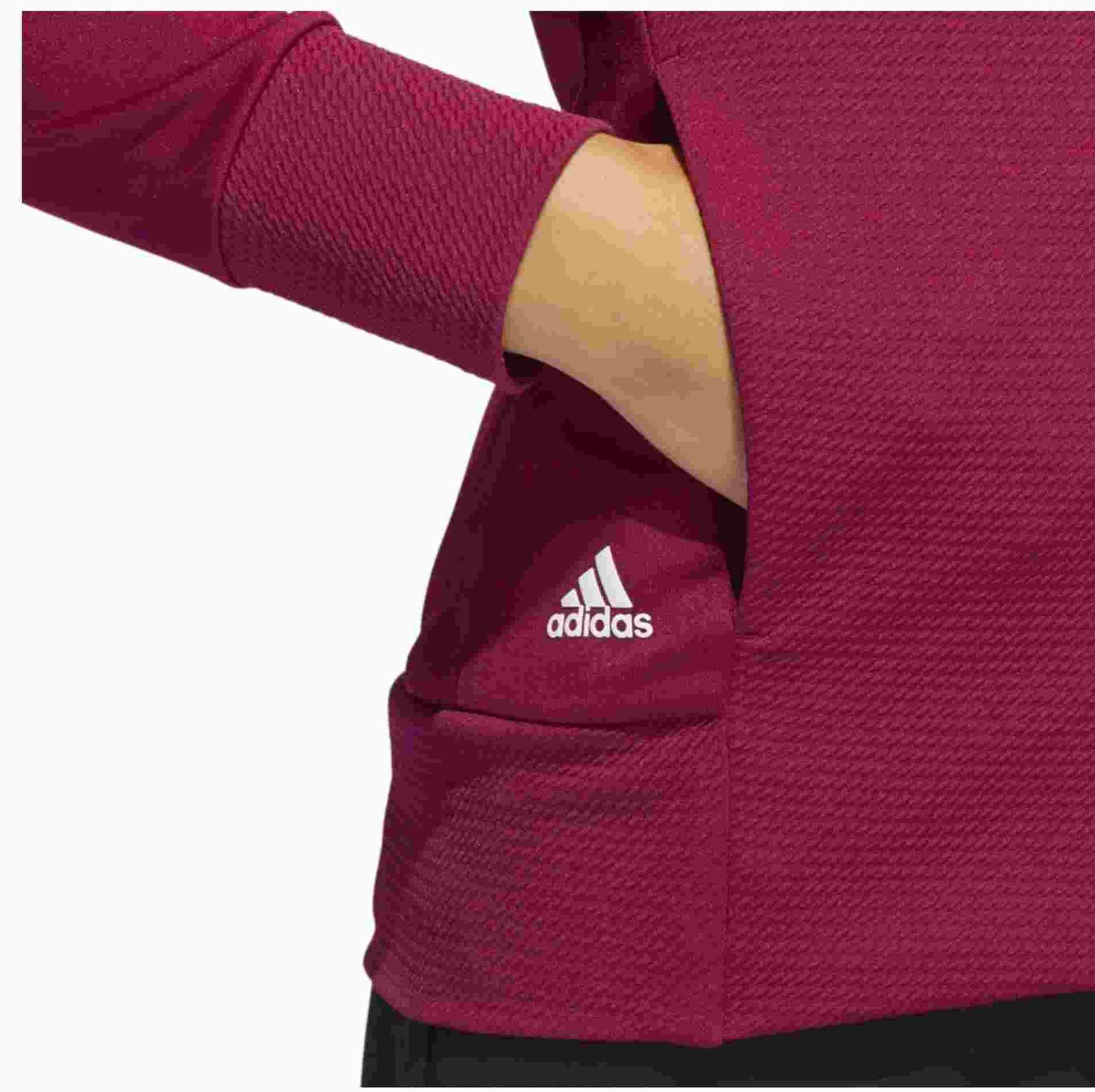 Adidas Textured Full-Zip sudadera de mujer, legacy burgundy