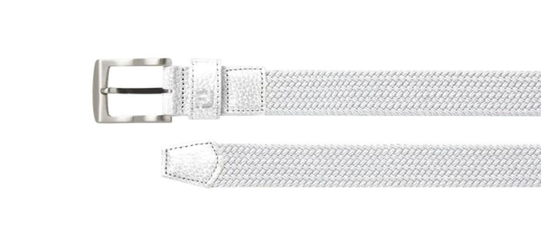 FootJoy Women's Braided cinturón de damas, blanco