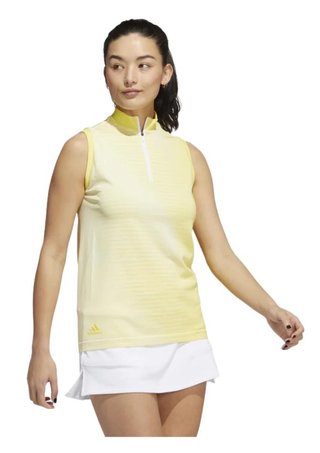 Adidas Primeknit polo sin mangas de mujer, amarillo