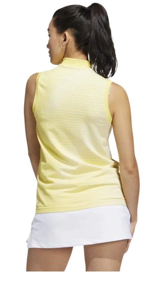 Adidas Primeknit polo sin mangas de mujer, amarillo