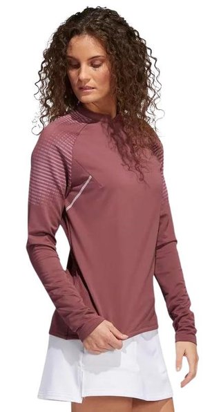 Adidas Cold Rdy Long Sleeve Mock sudadera de mujer, burgundy