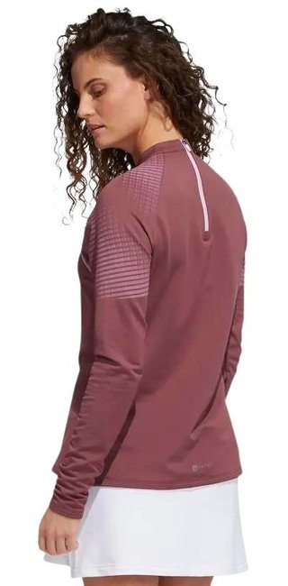 Adidas Cold Rdy Long Sleeve Mock sudadera de mujer, burgundy