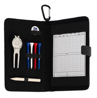 PGA Tour Real Leather Score Card and Accessory Wallet, negro