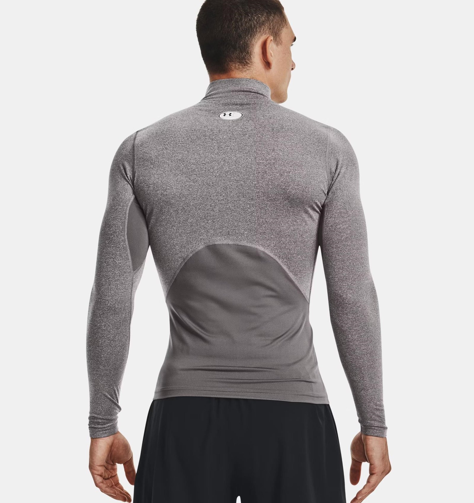 Under Armour ColdGear® Compression Mock top térmico de hombre, charcoal light heather/black