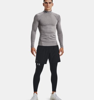 Under Armour ColdGear® Compression Mock top térmico de hombre, charcoal light heather/black