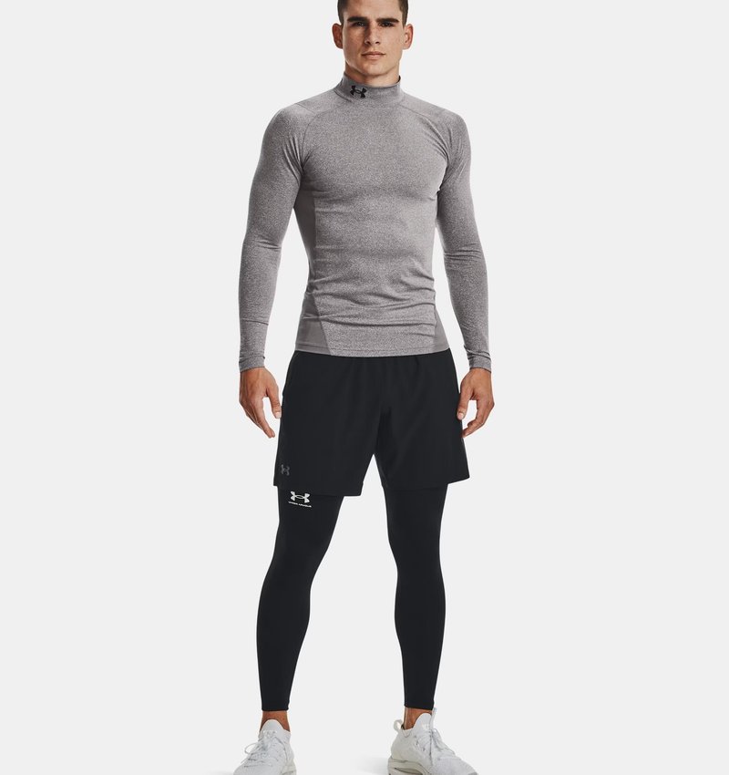 Under Armour ColdGear® Compression Mock top térmico de hombre, charcoal light heather/black