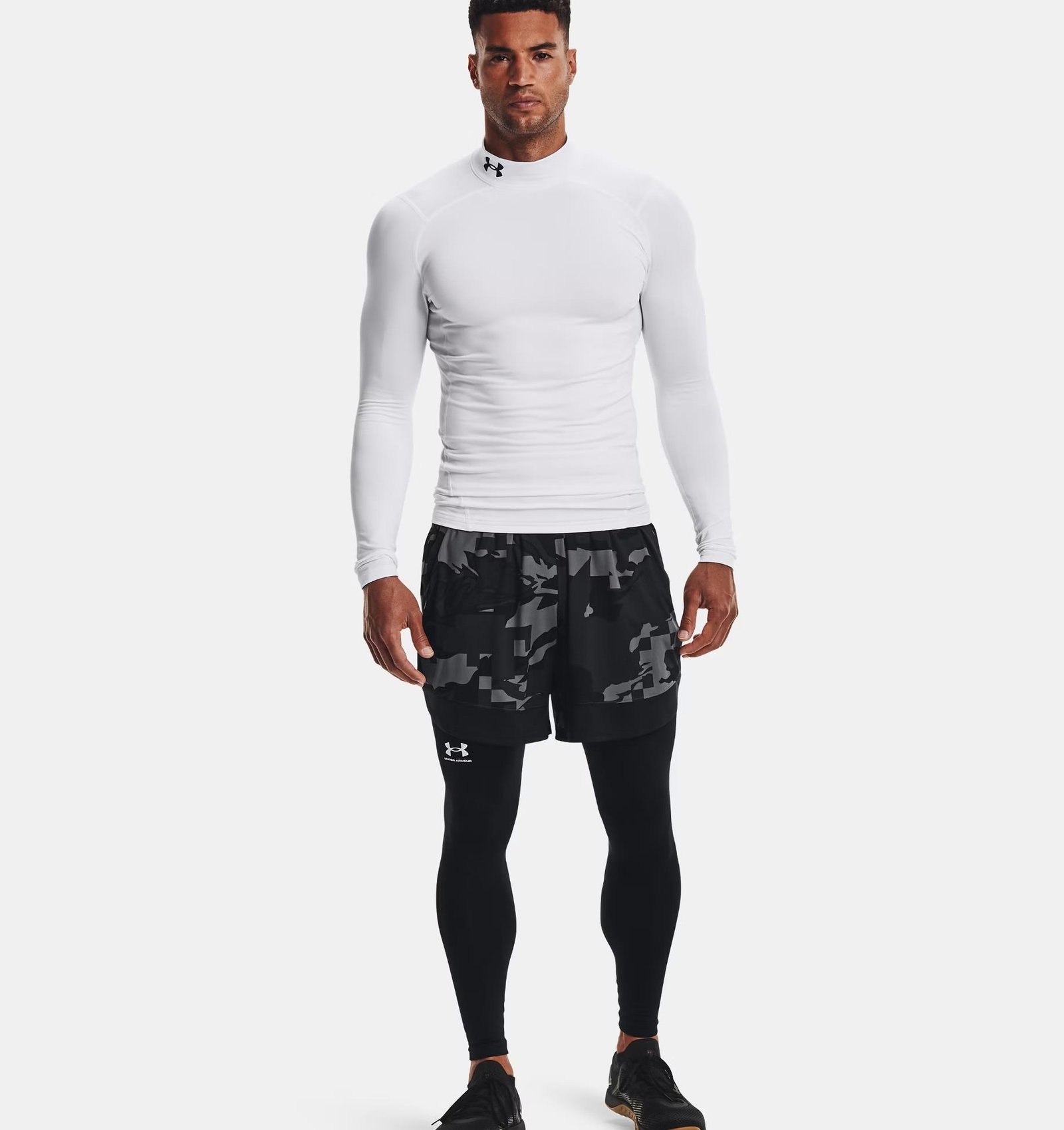 Under Armour ColdGear® Compression Mock top térmico para hombre, blanco