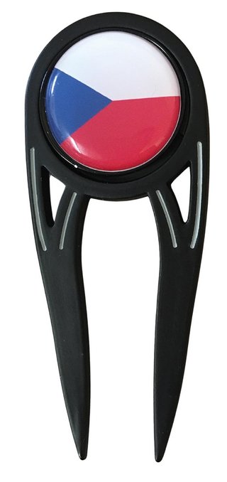 Odyssey Dual divot tool bandera checa, negro