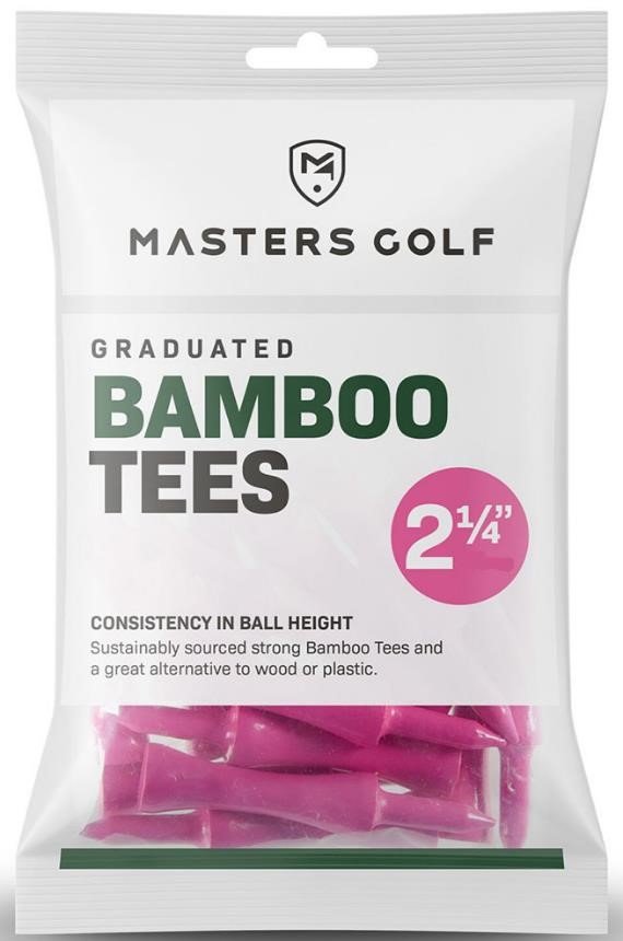 Masters Golf Masters Graduated Bamboo Tees 57mm (2 1/4"), 20 unidades, rosa