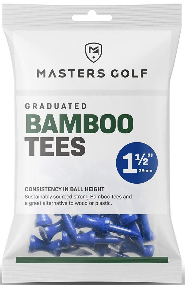 Masters Golf Masters Graduated Bamboo Tees 38mm (1 1/2"), 25 tees, azul