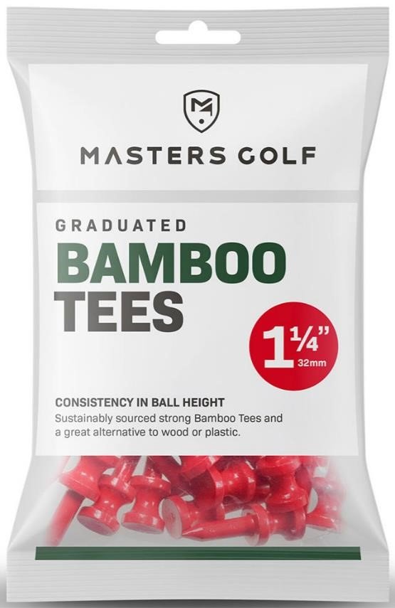 Masters Golf Masters Graduated Bamboo tees 32mm (1 1/4"), 25tees, rojo