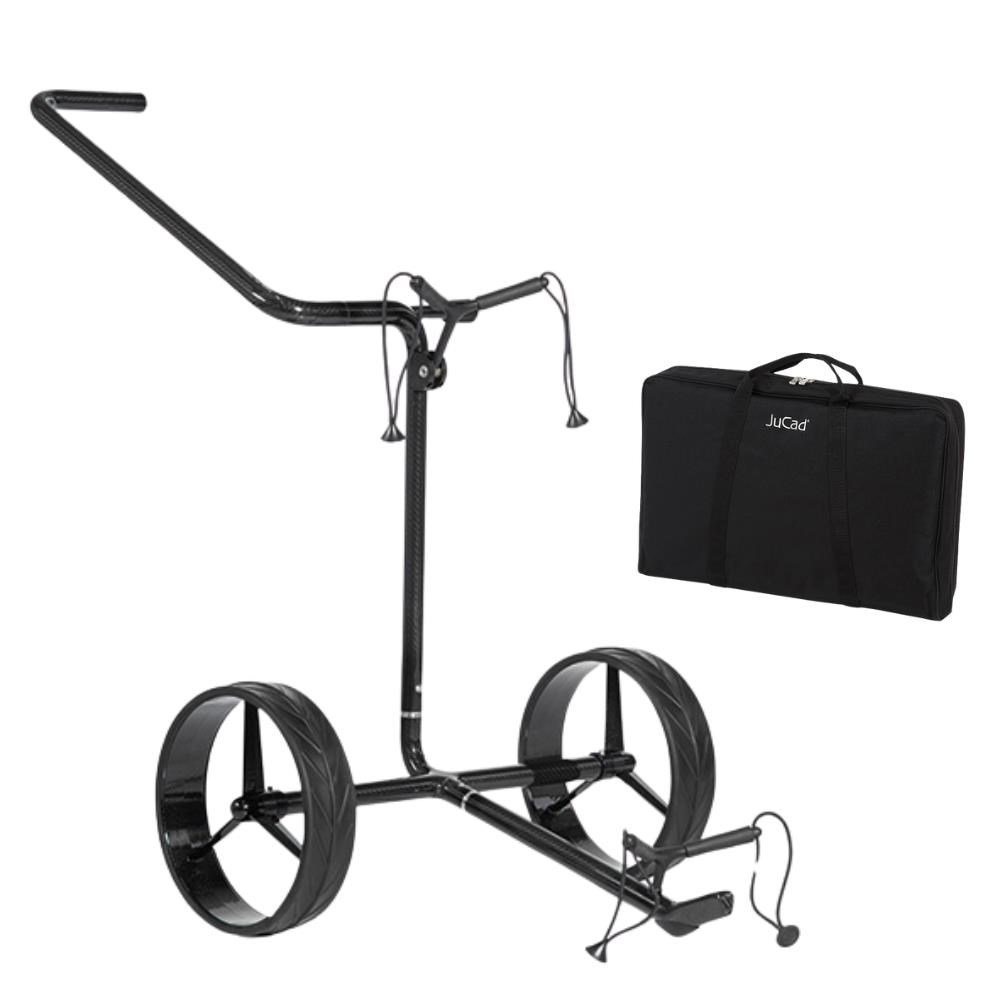 JuCad Carbon Shine trolley manual de 2 ruedas, negro brillante + bolsa de transporte JTT