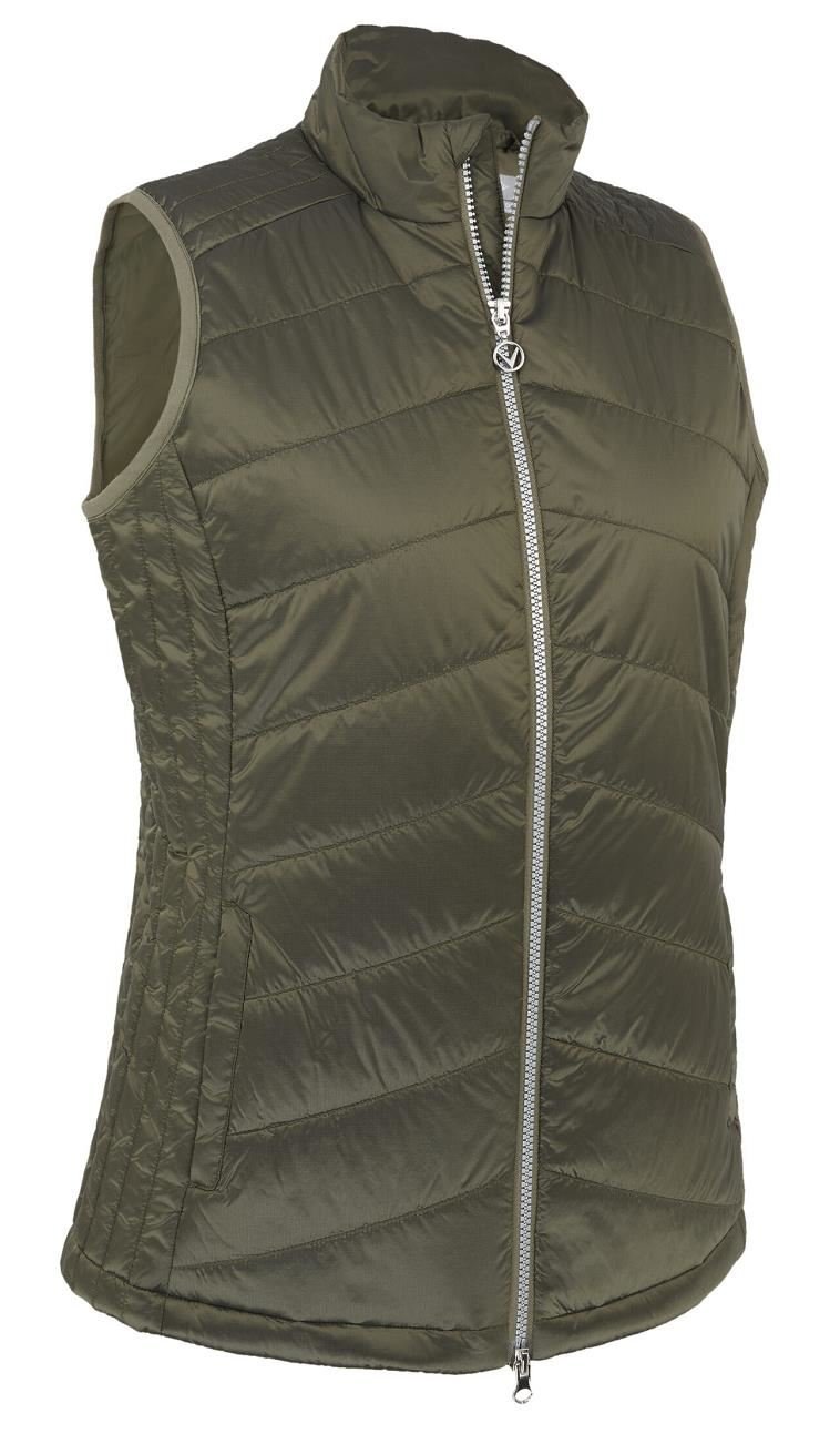 Callaway Primaloft Quilted chaqueta sin mangas para mujer, verde industrial