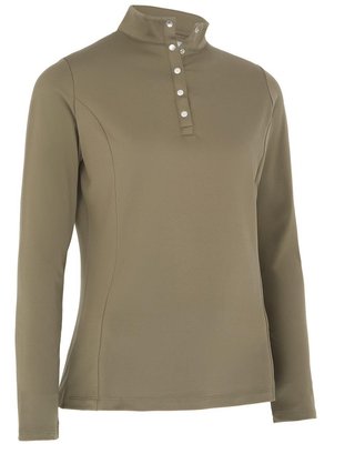Callaway Thermal Longsleeve Fleece Back Jersey polo de mujer, industrial green