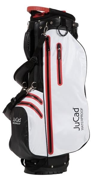 JuCad Waterproof 2in1 stand bag, negro/blanco/rojo
