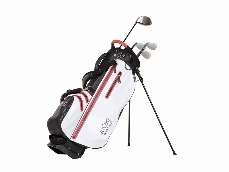 JuCad Waterproof 2in1 stand bag, negro/blanco/rojo