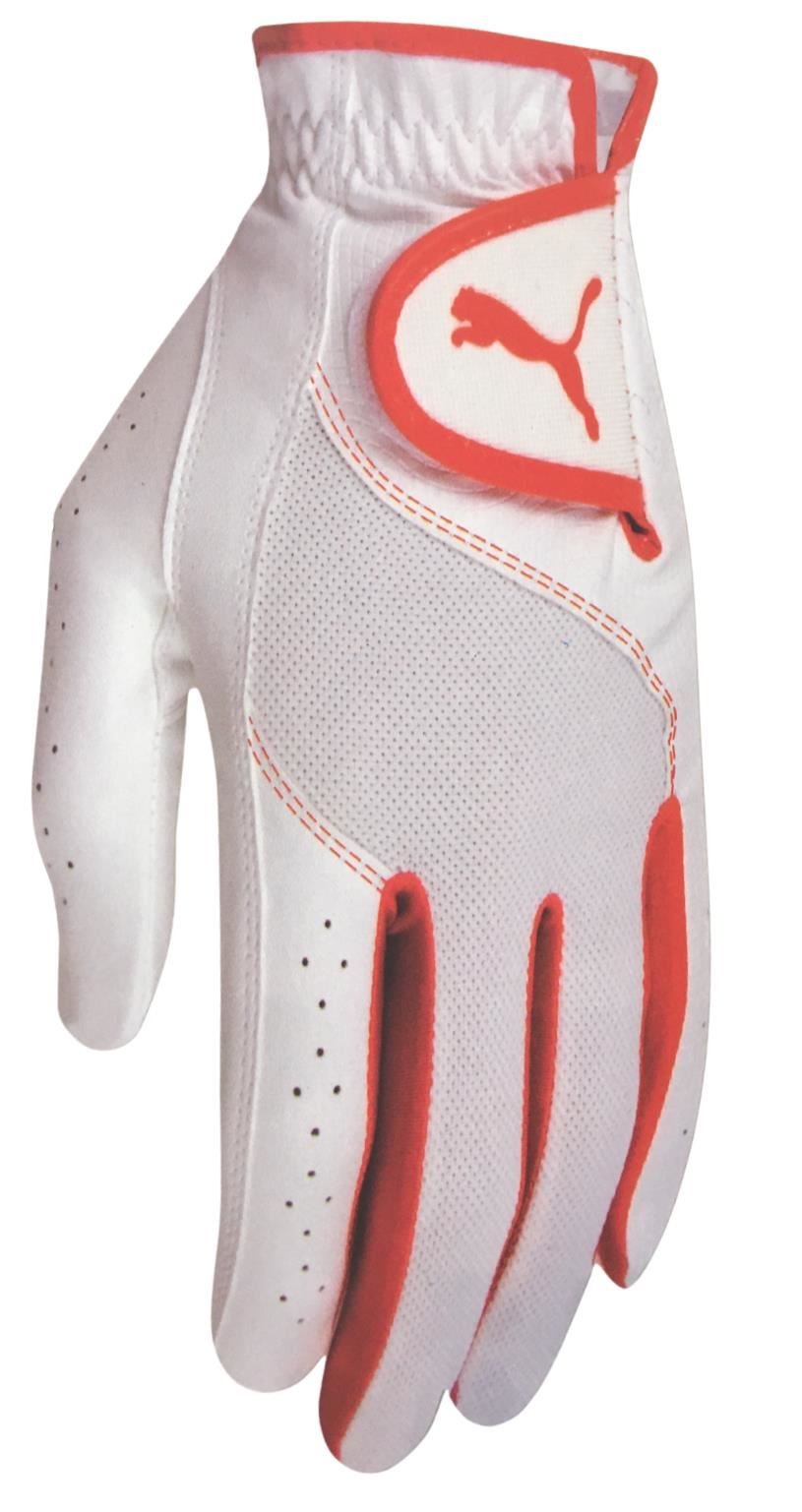 Puma Golf Puma Sport Performance guante de golf junior, blanco/naranja vibrante
