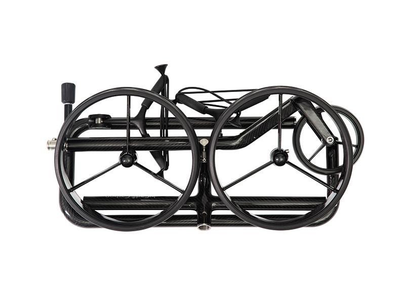 JuCad Carbon Shine carrito manual de 3 ruedas, negro brillante + bolsa de transporte JTT