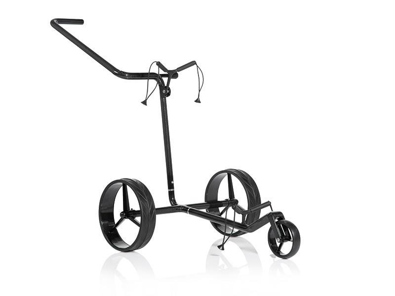 JuCad Carbon Shine carrito manual de 3 ruedas, negro brillante + bolsa de transporte JTT