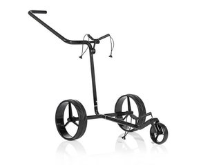 JuCad Carbon Shine carrito manual de 3 ruedas, negro brillante + bolsa de transporte JTT