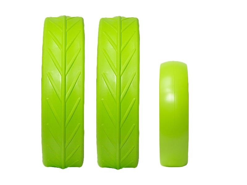 JuCad tires - 2 ruedas traseras, 1 rueda delantera, verde