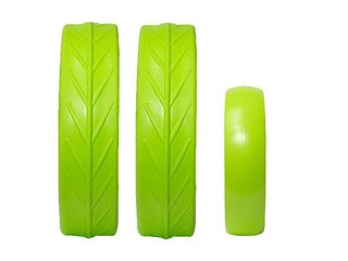 JuCad tires - 2 ruedas traseras, 1 rueda delantera, verde