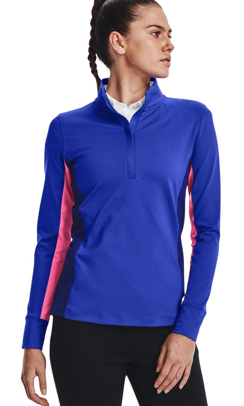 Under Armour Storm Midlayer 1/2 Zip sudadera de mujer, versa blue/pink punk