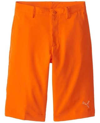 Puma Golf Tech junior pantalones cortos, naranja vibrante