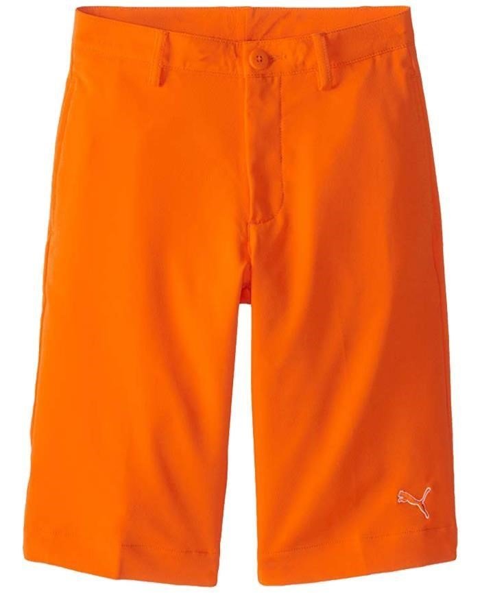 Puma Golf Tech junior pantalones cortos, naranja vibrante