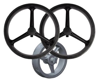 Big Max Spare Part - Wheel Set (2 rear, 1 front) accesorio de carrito, negro
