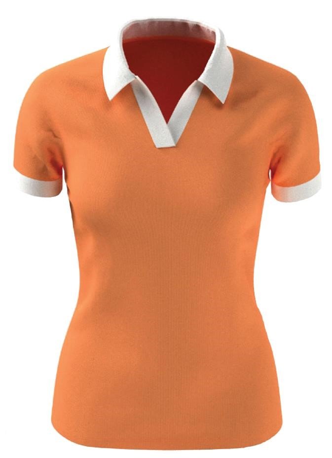 Callaway V-Placket Colorblock polo de mujer, nectarine