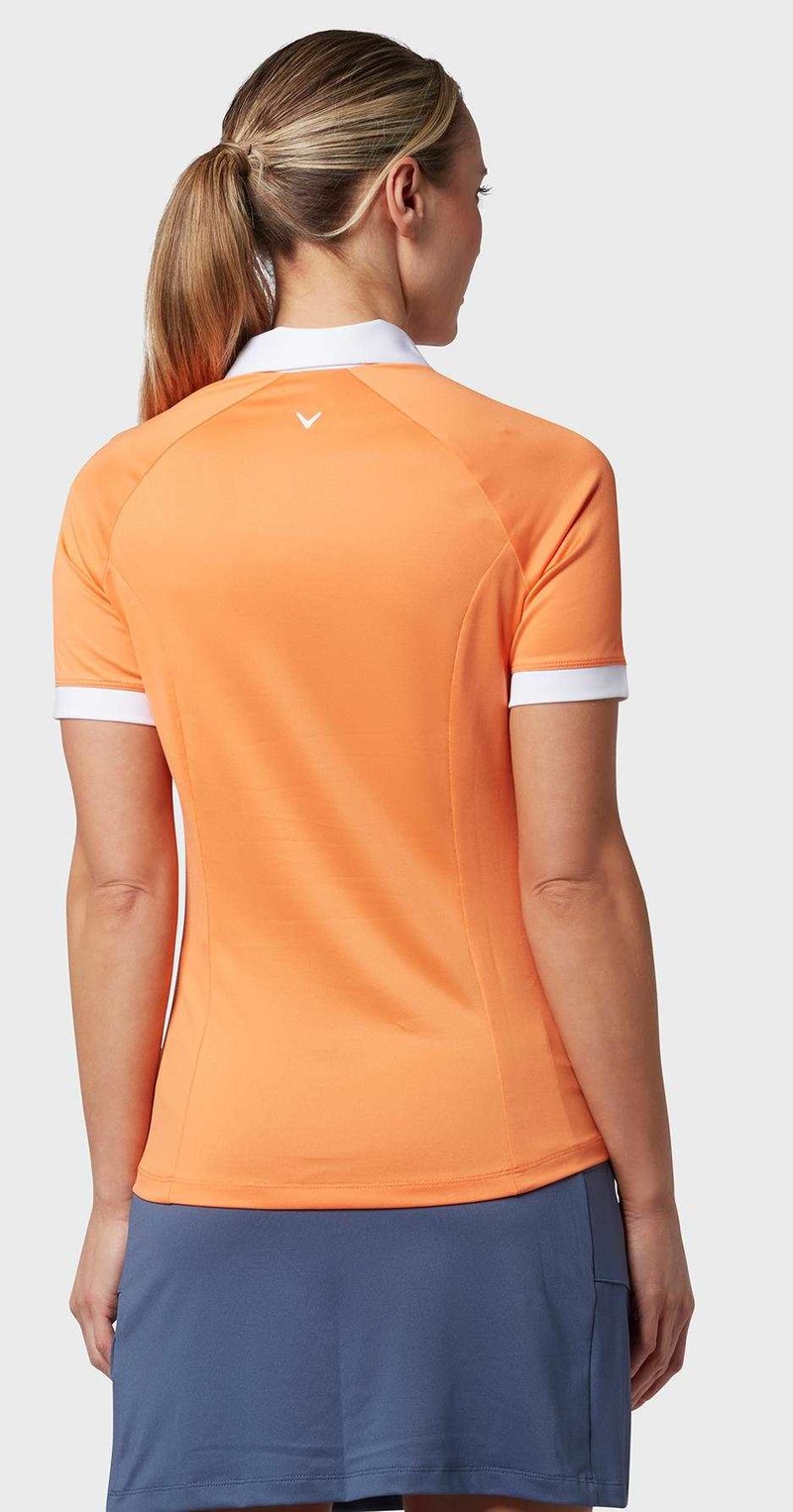 Callaway V-Placket Colorblock polo de mujer, nectarine