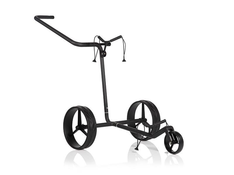JuCad Carbon Shadow carrito manual de 3 ruedas, negro mate + bolsa de transporte JTT