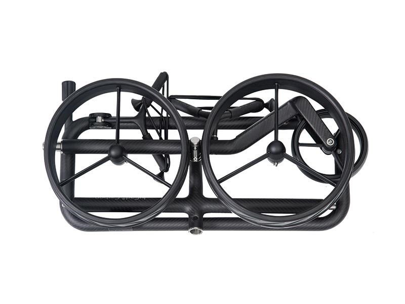 JuCad Carbon Shadow carrito manual de 3 ruedas, negro mate + bolsa de transporte JTT