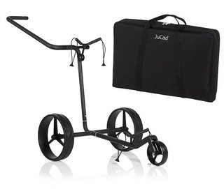 JuCad Carbon Shadow carrito manual de 3 ruedas, negro mate + bolsa de transporte JTT
