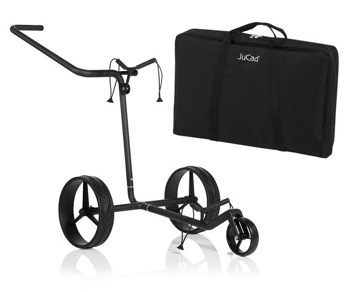 JuCad Carbon Shadow carrito manual de 3 ruedas, negro mate + bolsa de transporte JTT