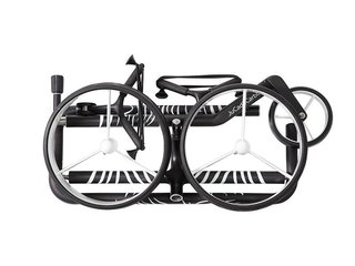 JuCad Carbon Zebra carrito manual, acabado mate blanco/negro en diseño 3K + bolsa de transporte JTT