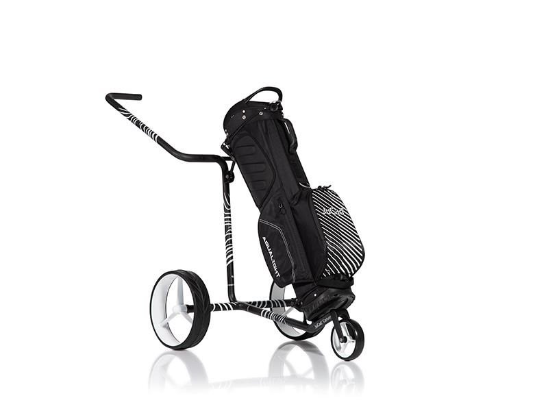 JuCad Carbon Zebra carrito manual, acabado mate blanco/negro en diseño 3K + bolsa de transporte JTT
