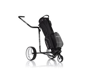 JuCad Carbon Zebra carrito manual, acabado mate blanco/negro en diseño 3K + bolsa de transporte JTT