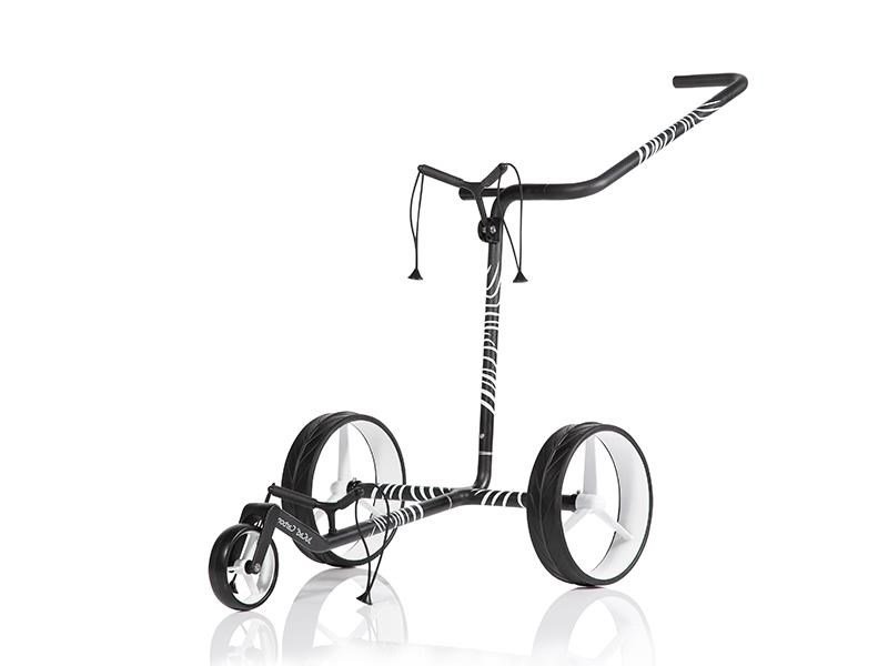 JuCad Carbon Zebra carrito manual, acabado mate blanco/negro en diseño 3K + bolsa de transporte JTT