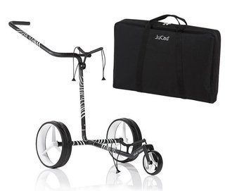 JuCad Carbon Zebra carrito manual, acabado mate blanco/negro en diseño 3K + bolsa de transporte JTT
