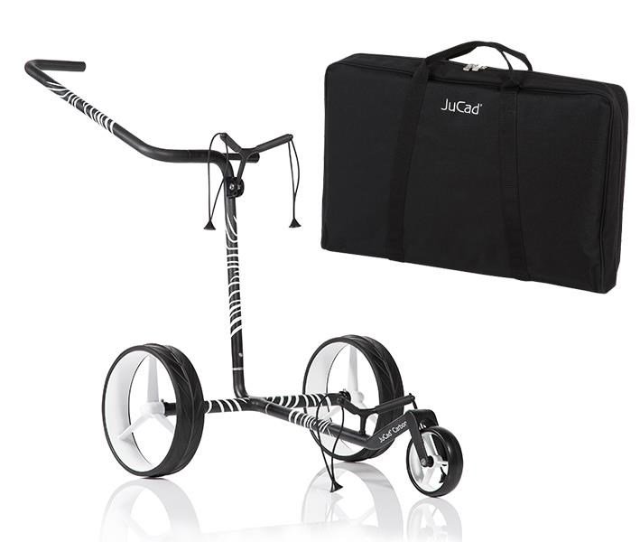 JuCad Carbon Zebra carrito manual, acabado mate blanco/negro en diseño 3K + bolsa de transporte JTT